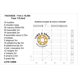 Fachada 115,5 m2 Andamio de...