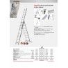 Escalera transformable 4,29 / 5,96m, 3x8 peldaños, de tres tramos