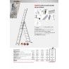 Escalera transformable 6,13 / 8,71m, 3x12 peldaños, de tres tramos